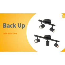 QAZQA Deckenstrahler|Aufbaustrahler*Deckenstrahler schwarz GU10 50mm 2-flammig inkl. Hintergrundbeleuchtung - Back Up