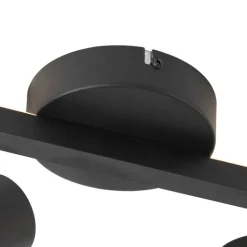 QAZQA Deckenstrahler|Aufbaustrahler*Deckenstrahler schwarz GU10 50mm 2-flammig inkl. Hintergrundbeleuchtung - Back Up