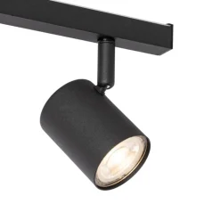 QAZQA Deckenstrahler|Aufbaustrahler*Deckenstrahler schwarz GU10 50mm 3-flammig inkl. Hintergrundbeleuchtung - Back Up