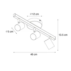 QAZQA Deckenstrahler|Aufbaustrahler*Deckenstrahler schwarz GU10 50mm 3-flammig inkl. Hintergrundbeleuchtung - Back Up