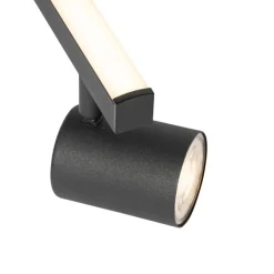 QAZQA Deckenstrahler|Aufbaustrahler*Deckenstrahler schwarz GU10 50mm 3-flammig inkl. Hintergrundbeleuchtung - Back Up