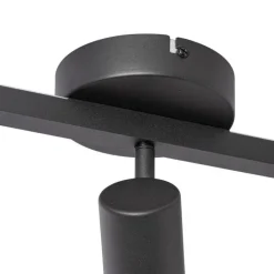 QAZQA Deckenstrahler|Aufbaustrahler*Deckenstrahler schwarz GU10 50mm 3-flammig inkl. Hintergrundbeleuchtung - Back Up