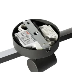 QAZQA Deckenstrahler|Aufbaustrahler*Deckenstrahler schwarz GU10 50mm 3-flammig inkl. Hintergrundbeleuchtung - Back Up