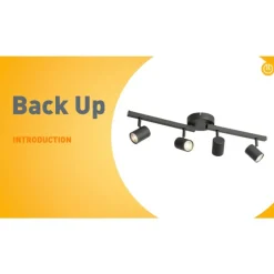 QAZQA Deckenstrahler|Aufbaustrahler*Deckenstrahler schwarz GU10 50mm 4-flammig inkl. Hintergrundbeleuchtung - Back Up