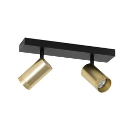 QAZQA Deckenstrahler|Aufbaustrahler*Deckenstrahler schwarz mit goldenem verstellbarem 2-Licht - Jeana Luxe