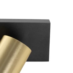 QAZQA Deckenstrahler|Aufbaustrahler*Deckenstrahler schwarz mit goldenem verstellbarem 2-Licht - Jeana Luxe
