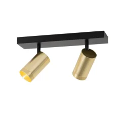 QAZQA Deckenstrahler|Aufbaustrahler*Deckenstrahler schwarz mit goldenem verstellbarem 2-Licht - Jeana Luxe