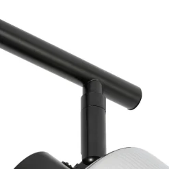 QAZQA Deckenstrahler|Aufbaustrahler*Deckenstrahler schwarz mit Rauchglas 3-flammig verstellbar - Laura