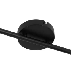 QAZQA Deckenstrahler|Aufbaustrahler*Deckenstrahler schwarz mit Rauchglas 2-flammig verstellbar - Laura