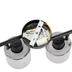 QAZQA Schlafzimmerlampen|Küchenlampen*Deckenstrahler schwarz mit Rauchglas 4-flammig verstellbar - Laura