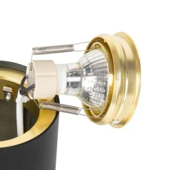 QAZQA Deckenstrahler|Aufbaustrahler*Deckenstrahler schwarz mit gold dreh- und schwenkbar - Rondoo up