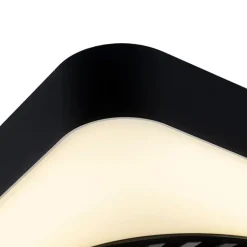 QAZQA Deckenventilator Mit Licht|Schlafzimmerlampen*Deckenventilator eckig schwarz inkl. LED dimmbar - Climo