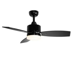 QAZQA Gartenbeleuchtung|Led-Außenleuchten*Deckenventilator für Außenbereich schwarz 91,3 cm inkl. LED Dimmbar mit Fernbedienung IP44 - Toledo