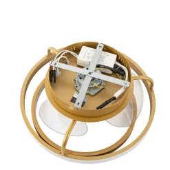 QAZQA Deckenventilator Mit Licht|Wohnzimmerlampen*Deckenventilator Gold 46,5 cm inkl. LED mit Fernbedienung - Kees