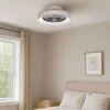 QAZQA Deckenventilator Mit Licht|Wohnzimmerlampen*Deckenventilator grau mit Sterneffekt 47cm inkl. LED Dimmbar mit Fernbedienung - Emily