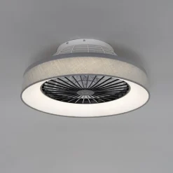 QAZQA Deckenventilator Mit Licht|Wohnzimmerlampen*Deckenventilator grau mit Sterneffekt 47cm inkl. LED Dimmbar mit Fernbedienung - Emily