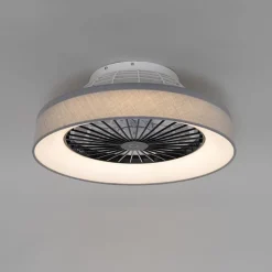 QAZQA Deckenventilator Mit Licht|Wohnzimmerlampen*Deckenventilator grau mit Sterneffekt 47cm inkl. LED Dimmbar mit Fernbedienung - Emily