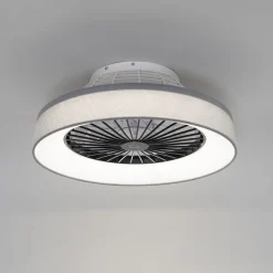 QAZQA Deckenventilator Mit Licht|Wohnzimmerlampen*Deckenventilator grau mit Sterneffekt 47cm inkl. LED Dimmbar mit Fernbedienung - Emily