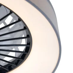 QAZQA Deckenventilator Mit Licht|Wohnzimmerlampen*Deckenventilator grau mit Sterneffekt 47cm inkl. LED Dimmbar mit Fernbedienung - Emily