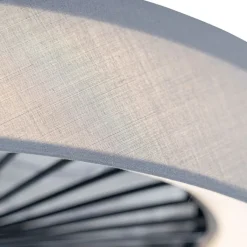 QAZQA Deckenventilator Mit Licht|Wohnzimmerlampen*Deckenventilator grau mit Sterneffekt 47cm inkl. LED Dimmbar mit Fernbedienung - Emily