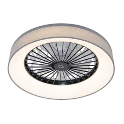 QAZQA Deckenventilator Mit Licht|Wohnzimmerlampen*Deckenventilator grau mit Sterneffekt 47cm inkl. LED Dimmbar mit Fernbedienung - Emily