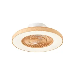 QAZQA Schlafzimmerlampen|Küchenlampen*Deckenventilator Holzoptik mit Sterneffekt 60cm inkl. LED Dimmbar mit Fernbedienung - Climo