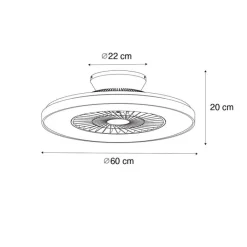 QAZQA Schlafzimmerlampen|Küchenlampen*Deckenventilator Holzoptik mit Sterneffekt 60cm inkl. LED Dimmbar mit Fernbedienung - Climo