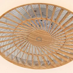 QAZQA Schlafzimmerlampen|Küchenlampen*Deckenventilator Holzoptik mit Sterneffekt 60cm inkl. LED Dimmbar mit Fernbedienung - Climo