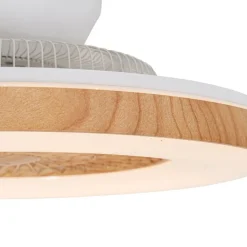 QAZQA Schlafzimmerlampen|Küchenlampen*Deckenventilator Holzoptik mit Sterneffekt 60cm inkl. LED Dimmbar mit Fernbedienung - Climo
