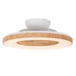 QAZQA Schlafzimmerlampen|Küchenlampen*Deckenventilator Holzoptik mit Sterneffekt 60cm inkl. LED Dimmbar mit Fernbedienung - Climo