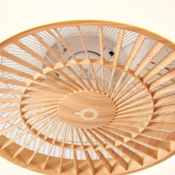 QAZQA Schlafzimmerlampen|Küchenlampen*Deckenventilator Holzoptik mit Sterneffekt 60cm inkl. LED Dimmbar mit Fernbedienung - Climo