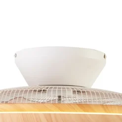 QAZQA Schlafzimmerlampen|Küchenlampen*Deckenventilator Holzoptik mit Sterneffekt 60cm inkl. LED Dimmbar mit Fernbedienung - Climo