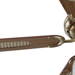 QAZQA Deckenventilator Mit Licht|Wohnzimmerlampen*Deckenventilator Messing mit Holz 107,5 cm mit Zugschalter - Mistral Karel