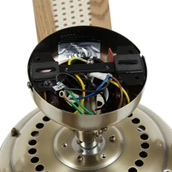 QAZQA Deckenventilator Mit Licht|Wohnzimmerlampen*Deckenventilator Messing mit Holz 107,5 cm mit Zugschalter - Mistral Karel
