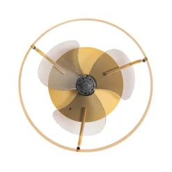 QAZQA Deckenventilator Mit Licht|Wohnzimmerlampen*Deckenventilator Messing 50cm inkl. LED Dimmbar mit Fernbedienung - Maddy