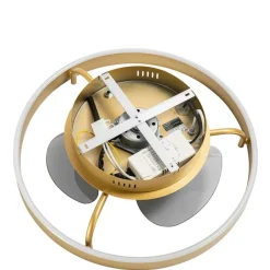 QAZQA Deckenventilator Mit Licht|Wohnzimmerlampen*Deckenventilator Messing 50cm inkl. LED Dimmbar mit Fernbedienung - Maddy