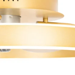 QAZQA Deckenventilator Mit Licht|Wohnzimmerlampen*Deckenventilator Messing 50cm inkl. LED Dimmbar mit Fernbedienung - Maddy