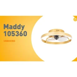 QAZQA Deckenventilator Mit Licht|Wohnzimmerlampen*Deckenventilator Messing 50cm inkl. LED Dimmbar mit Fernbedienung - Maddy