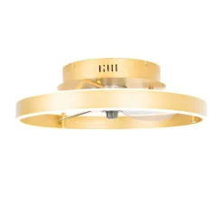 QAZQA Deckenventilator Mit Licht|Wohnzimmerlampen*Deckenventilator Messing 50cm inkl. LED Dimmbar mit Fernbedienung - Maddy