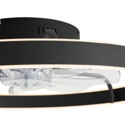 Kinder QAZQA Kinderzimmerlampen|Deckenventilator Mit Licht*Deckenventilator schwarz 70cm inkl. LED Dimmbar mit Fernbedienung - Maddy