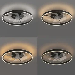 Kinder QAZQA Kinderzimmerlampen|Deckenventilator Mit Licht*Deckenventilator schwarz 70cm inkl. LED Dimmbar mit Fernbedienung - Maddy