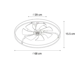 Kinder QAZQA Kinderzimmerlampen|Deckenventilator Mit Licht*Deckenventilator schwarz 70cm inkl. LED Dimmbar mit Fernbedienung - Maddy