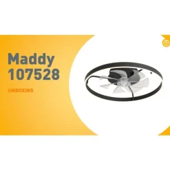 Kinder QAZQA Kinderzimmerlampen|Deckenventilator Mit Licht*Deckenventilator schwarz 70cm inkl. LED Dimmbar mit Fernbedienung - Maddy