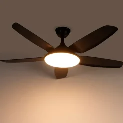 QAZQA Deckenventilator Mit Licht|Wohnzimmerlampen*Deckenventilator schwarz 130cm inkl. LED Dimmbar mit Fernbedienung - Vifte