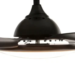 QAZQA Deckenventilator Mit Licht|Wohnzimmerlampen*Deckenventilator schwarz 130cm inkl. LED Dimmbar mit Fernbedienung - Vifte