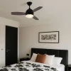 QAZQA Deckenventilator Mit Licht|Wohnzimmerlampen*Deckenventilator schwarz mit Holzaufdruck 96cm mit Fernbedienung - Rotar