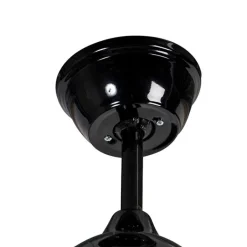 QAZQA Deckenventilator Mit Licht|Wohnzimmerlampen*Deckenventilator schwarz mit Holzaufdruck 96cm mit Fernbedienung - Rotar