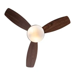 QAZQA Deckenventilator Mit Licht|Wohnzimmerlampen*Deckenventilator schwarz mit Holzaufdruck 96cm mit Fernbedienung - Rotar