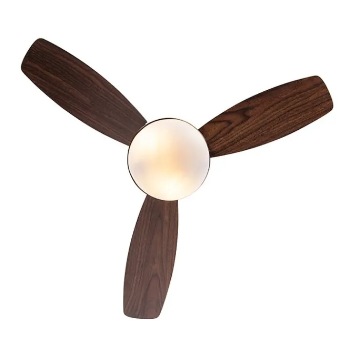 QAZQA Deckenventilator Mit Licht|Wohnzimmerlampen*Deckenventilator schwarz mit Holzaufdruck 96cm mit Fernbedienung - Rotar