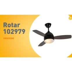 QAZQA Deckenventilator Mit Licht|Wohnzimmerlampen*Deckenventilator schwarz mit Holzaufdruck 96cm mit Fernbedienung - Rotar